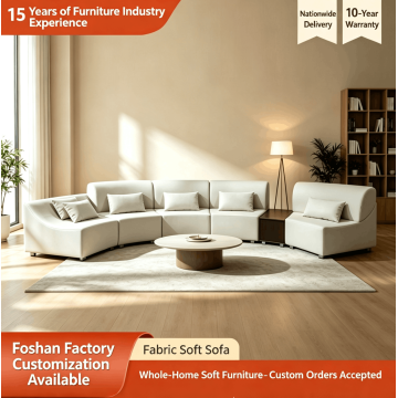 Sofa Fabrik Lengkung Moden untuk Ruang Tamu