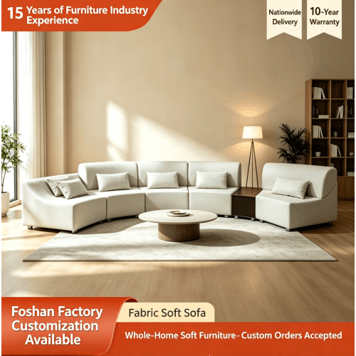 Sofa Fabrik Lengkung Moden untuk Ruang Tamu