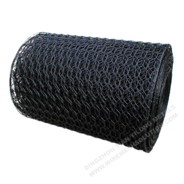 Rete metallica esagonale rivestita in PVC nero da 1 pollice