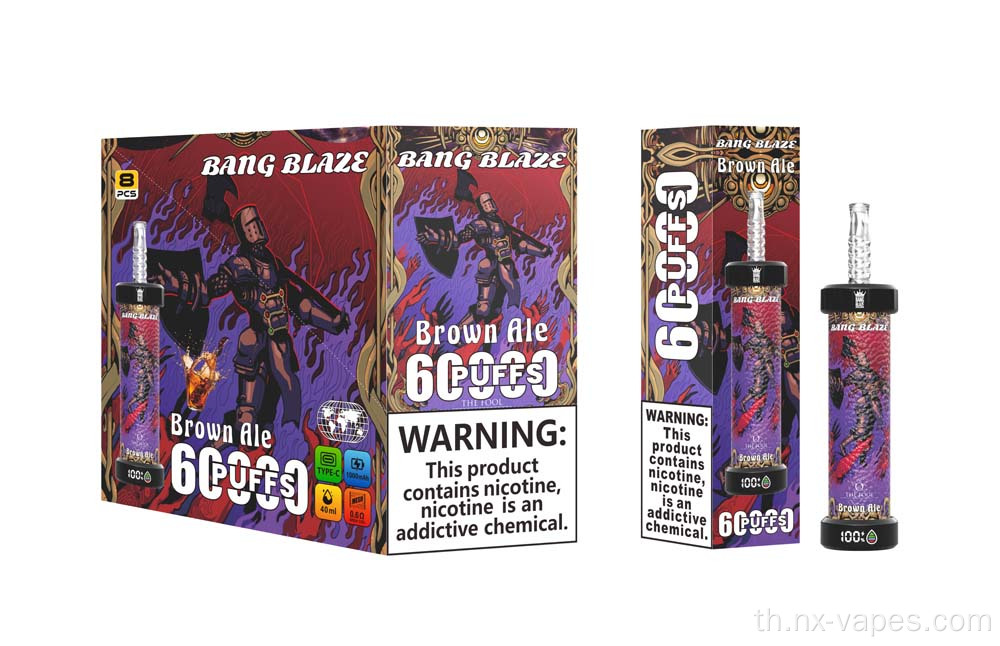 Bang Blaze 60K ปากกา vape ที่ใช้แล้วทิ้ง