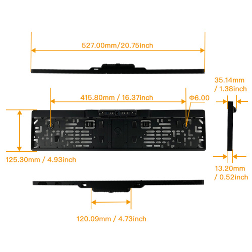 EU Standard License Plate Rear View Camera