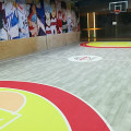 Printed vinyl floor for multiuse sports court