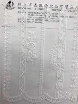Multiple Strips Polyester Embroider Fabric