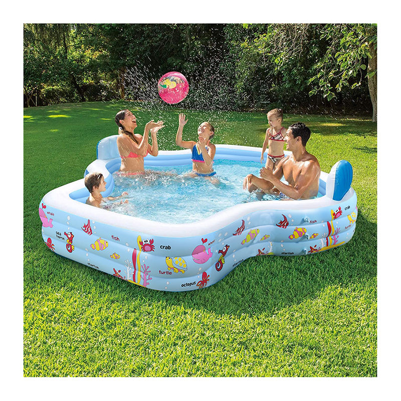 Inflatable Pool with 2 Seats Family Paddling Pool