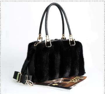 Luxury geniue mink fur handbags
