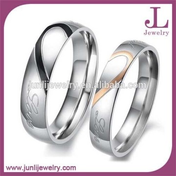 JUNLI wholesale different style stainless steel couple ring ,ring design
