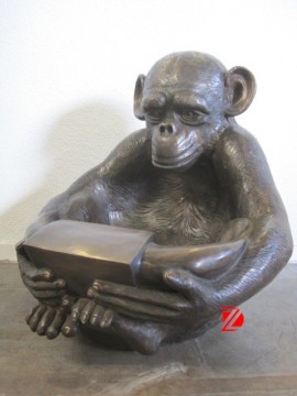 Bronze baby monkey statue scupture