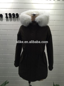 lady colour fur white clour multi colour parka
