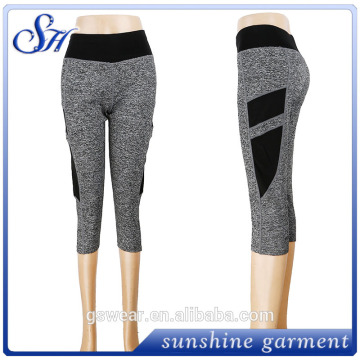 new fitness women yoga pants stitching capri jogging pants