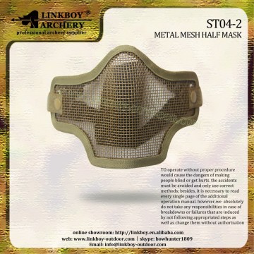 New product linkboy LBE029-1 Metal mesh half mask for archery hunting and shooting