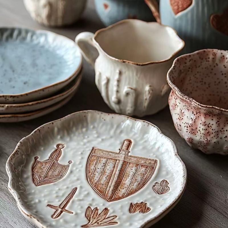 Unique Retro Handmade Stoneware Dinnerware