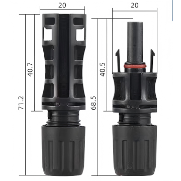 Conectores de cabos solares fotovoltaicos de alta qualidade