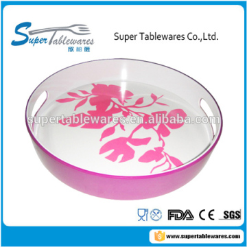 round plastic serving tray with handle