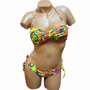 Digital Print Twisted Bandeau Bikini, Available in Various Sizes