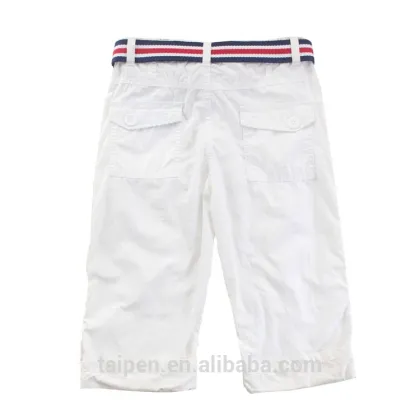 Spring Summer Boys Casual Pants 100% Cotton Shorts White Boys Shorts