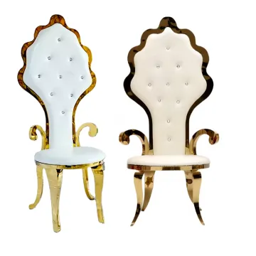 Popular Luxury Modern Gold Stainless Steel Wedding Chairs With Armrest For Event Party