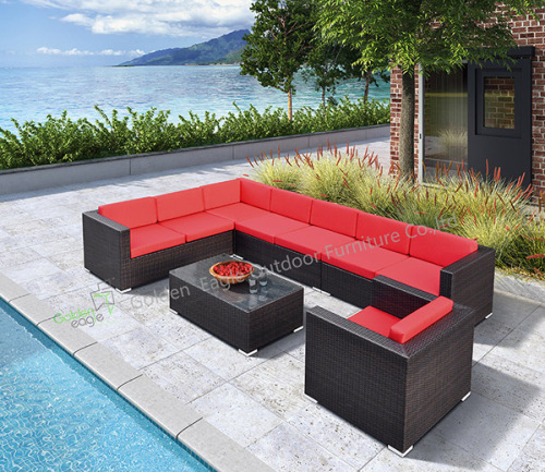 Wetterfeste Outdoor-Sofa-Set-Rattan-Möbel (S0009)