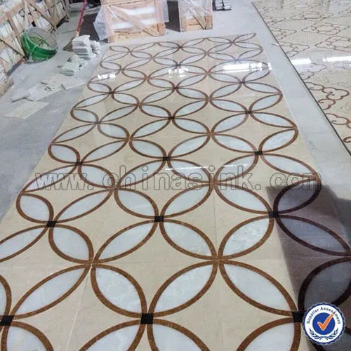 Marble Floor Waterjet Medallion