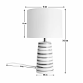 Unique White Ceramic Lamp With Artisan Stripes