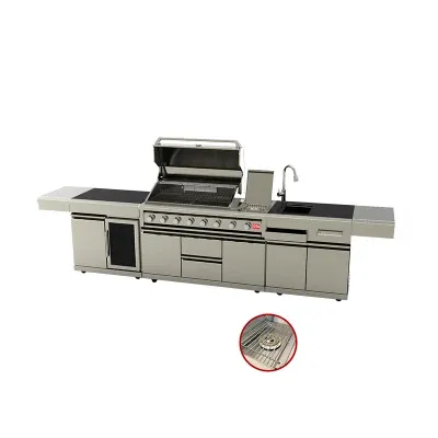 Design Outdoor Gas Grill Stainless Steel BBQ Garden Kitchen with CE