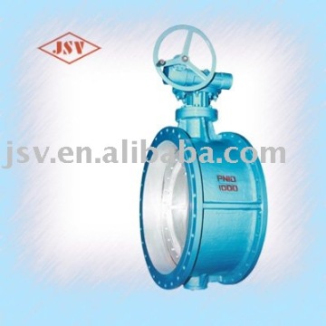 Flanged Soft Seal Double Offset Butterfly Valve with Worm Gear