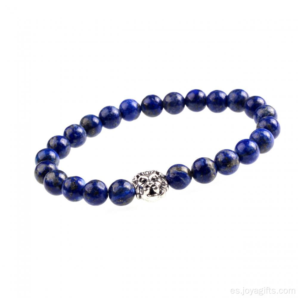 Lapis Lazuli Beads Fashion Lion pulsera brazalete
