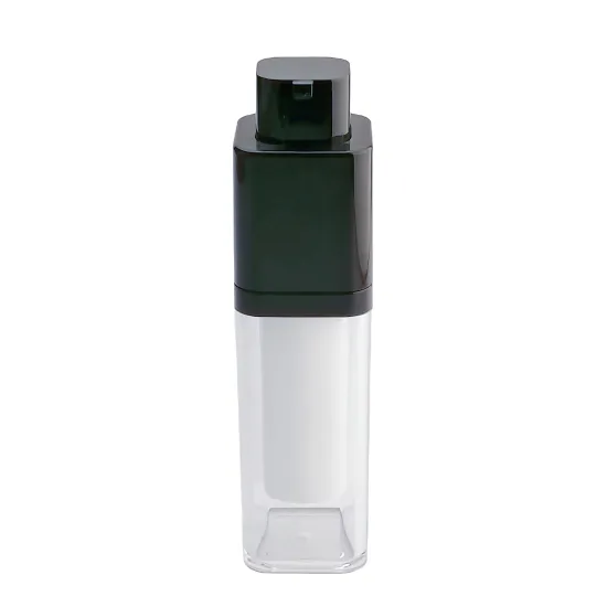 Square Acrylic Airless Rotating Pump Bottle For Skin Care Cosmetic packaging