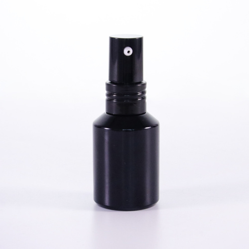 Black Lotion Bottle Sloping shoulder black glass lotion bottle with pump Supplier