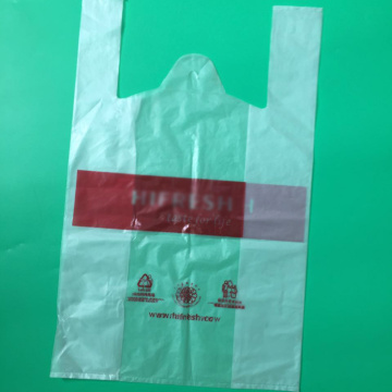 Own Logo Custom Printed Plastic Shopping T-Shirt Bag