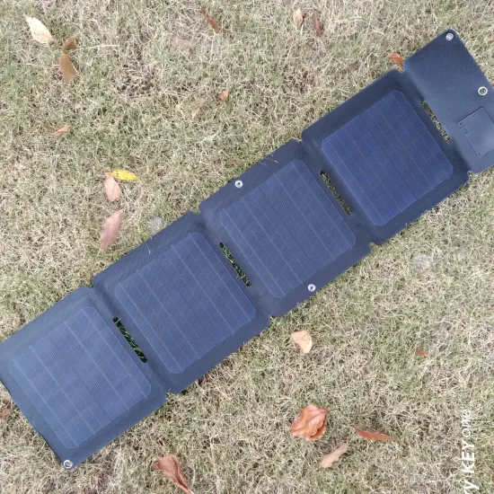 Foldable 21W Solar Charger for Cellphone, GPS, and Camera Batteries