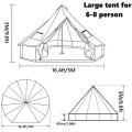 Backpacking grande tenda de sino para família de 4/6 pessoas