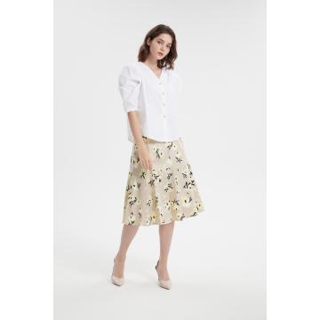 Ladies Cotton Skirt Suit Formal blouse