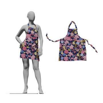 Flower Theme Vegan Leather Waterproof Apron: Stylish and Practical Kitchen Wear