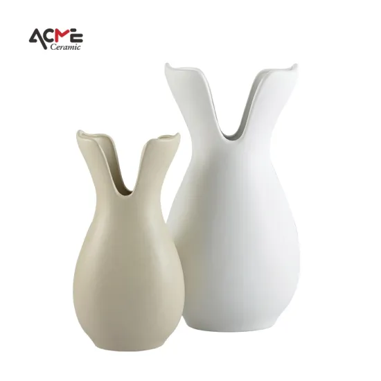 Hot Selling 2-Piece Simple Design Ceramic Vase Set: Perfect for Pampas Grass, European Style Decor, Vintage Ceramics, and Single Stem Flowers
