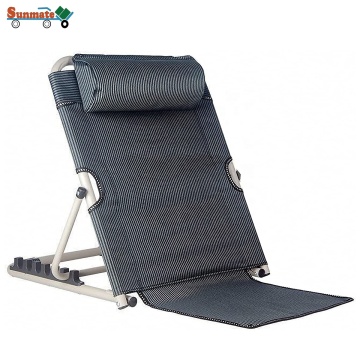 Adjustable Sit-up Back Rest with Orthopedic Support in Polyester, PVC & Chrome Steel