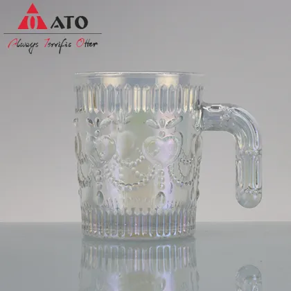 Engraved Beer Glass Mug with Handle Glass Mug