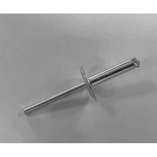 Aluminium/steel peel type blind rivets with large flange