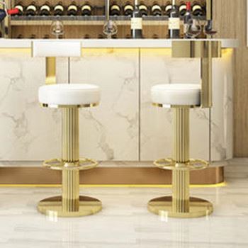 Modern Industrial Honeycomb Back Metal Bar Stool with Velvet Fabric