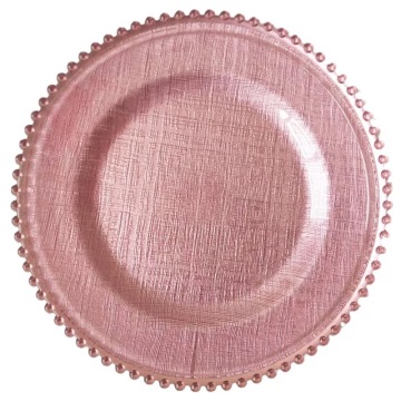 Yunzhifan Purple Glass Tray 33cm - Green Western Plate Cloth Glass Tray