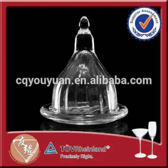 reusable clear glass butter dish antique cake stand with glass cover