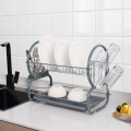 Chrome plated two tier dish rack