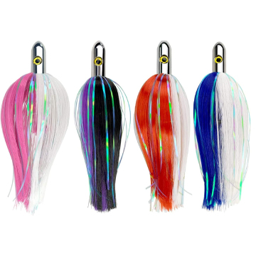 7 and 9 Inch Ilander Style Saltwater Trolling Lures with Flashers for Sailfish and Dolphin