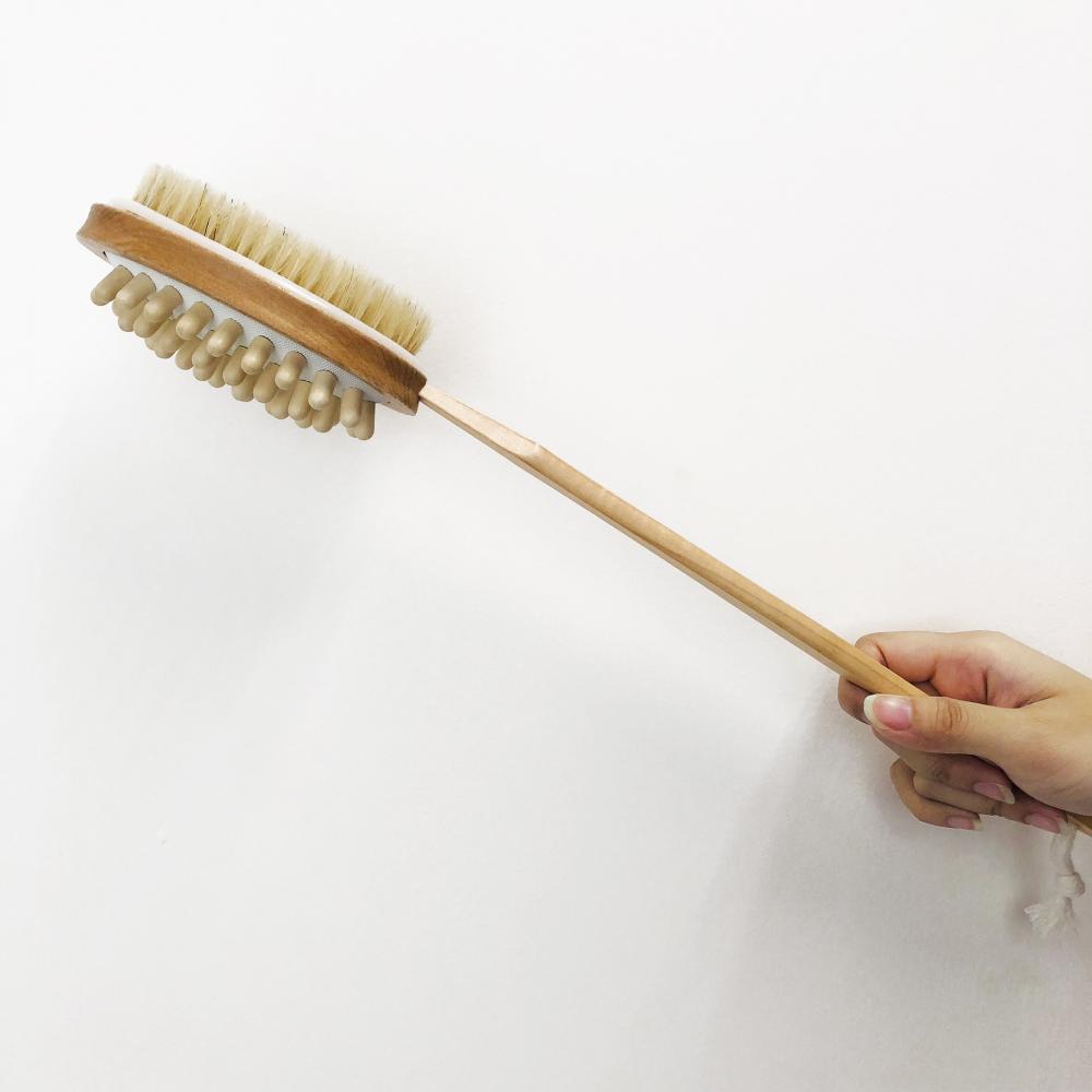 Long Handle Bath Brush With Plastic Spacer Display Jpg