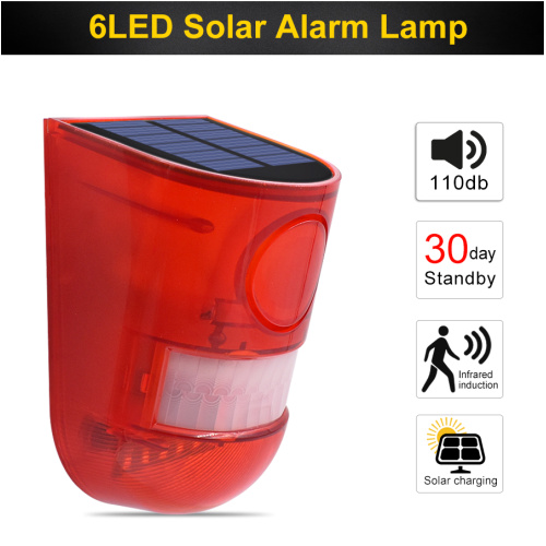 Outdoor 6LED Solar Alarm Light