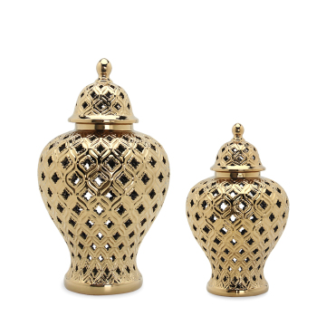 Set di porcellana di porcellana di porcellana di zenzero oro in ceramica nordica per decorazioni per la casa e vaso da tavolo