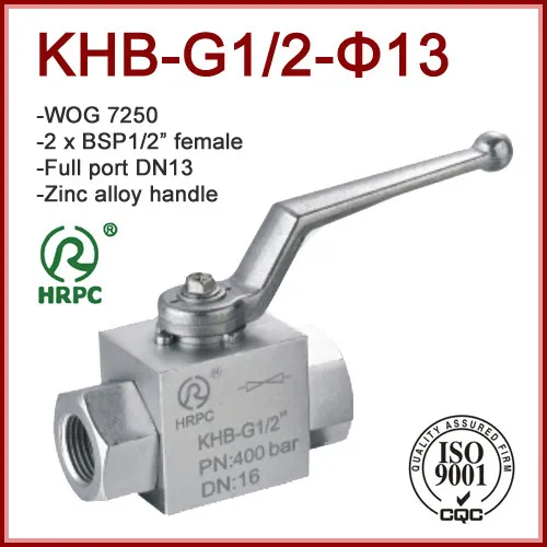 Female Thread Hydraulic Steel 2 X 1/2 Inch Ball Valve Full Port Wog 7250 