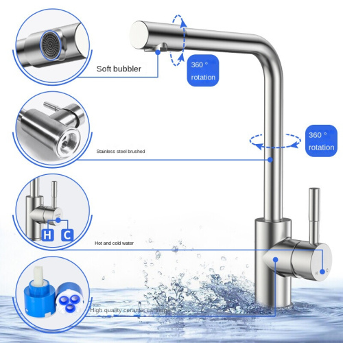 Stainless Steel 360 Degree Turn Kitchen Sink Faucet