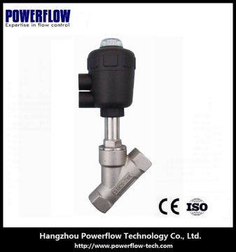 Pneumatic Stainless Steel Angle Seat Valve with Plastic Actuator thread type