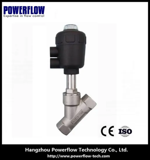 Pneumatic Angle Seat Valve with Plastic Actuator and clamp connection