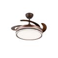 42-inch 4-Blades Brown Ceiling Fan with Lampshade
